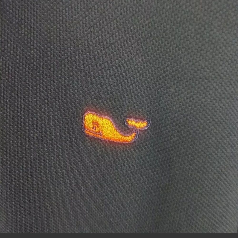 Vineyard Vines Polo Shirt Navy Blue, Orange Logo M - Picture 4 of 6